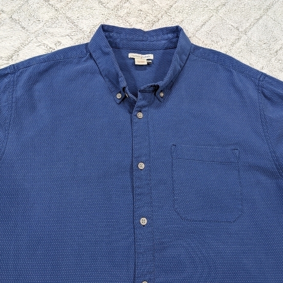 Carbon 2 Cobalt Shirt Men's XL Blue Dots Button Up Long Sleeve Cotton Collar  - Picture 2 of 7